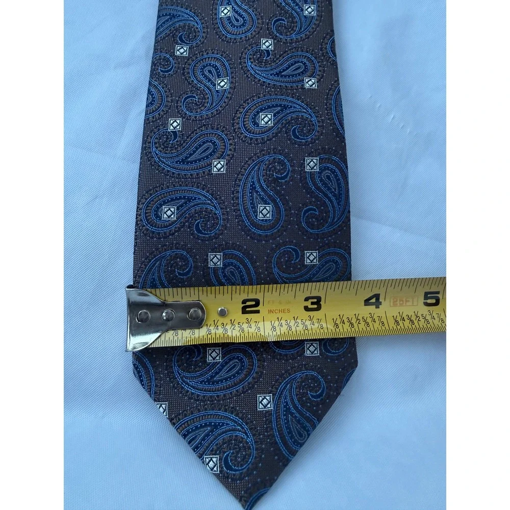 Jos. A. Bank Signature Collection Mens Silk Paisley Tie Brown Blue RN 31608